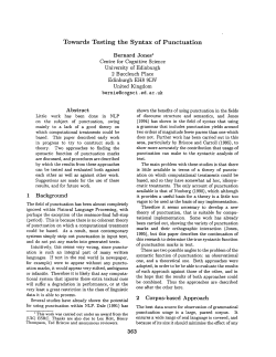 Towards Testing the Syntax of Punctuation