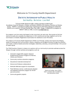 Dietetic Internship Information Packet - Tri