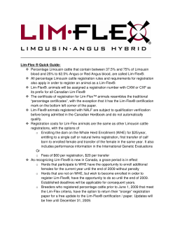 Lim-Flex &reg; Quick Guide: Percentage Limousin cattle that contain