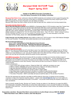 Maryland RISK WATCH&reg; Team Report Spring 2015