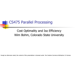 Cost and Iso-Efficiency - Colorado State University Computer