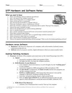DTP Hardware and Software Notes