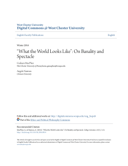 On Banality and Spectacle - Digital Commons @ West Chester