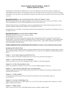 Sussex Academy Summer Reading &ndash; Grade 10 Explore, Experience