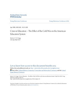 Crisis in Education -- The Effect of the Cold War on the