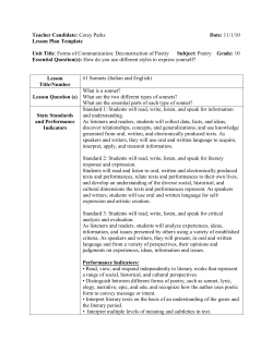 Teacher Candidate: Corey Parks Date: 11/1/10 Lesson Plan