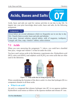 Acids, Bases and Salts