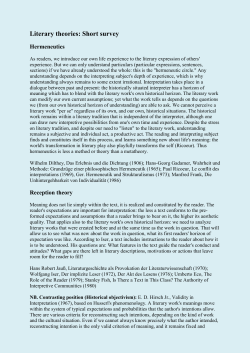 Literary theories: Short survey