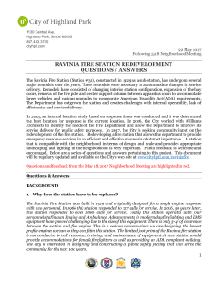 ravinia fire station redevelopment questions / answers
