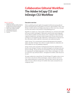 Collaborative Editorial Workflow The Adobe InCopy CS3 and