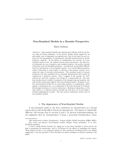 Non-Standard Models in a Broader Perspective