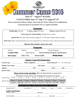 June 14 th - West Valley Boys and Girls Club