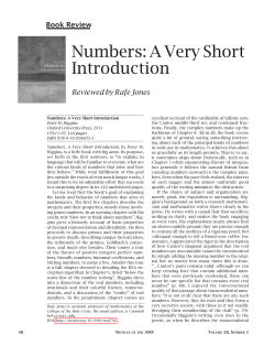 Numbers: A Very Short Introduction
