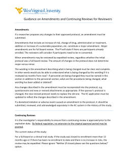 Guidance on Amendments and Continuing Reviews for Reviewers
