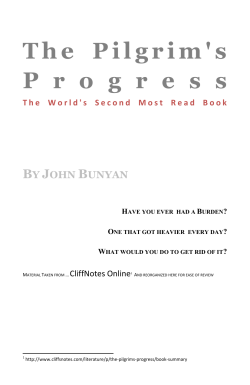 Pilgrim`s Progress Summary