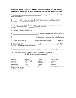 Directions: Fill in each blank with the correct word from the list. Not