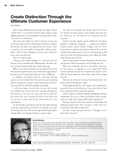 Create Distinction Through the Ultimate Customer Experience