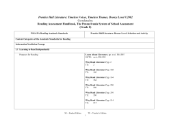 Prentice Hall Literature: Timeless Voices, Timeless Themes, Bronze