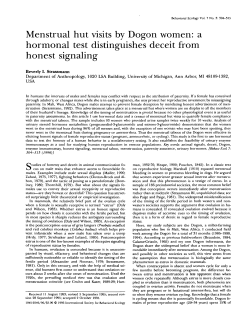 Menstrual hut visits by Dogon women: a