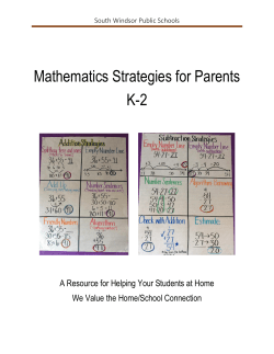 Mathematics Strategies for Parents K-2