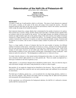 Determination of the Half-Life of Potassium-40