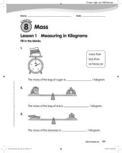 Lesson 1 Measuring in Kilograms