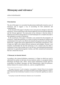 Metonymy and relevance