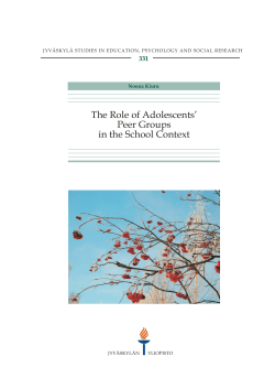 The Role of Adolescents` Peer Groups in the School Context
