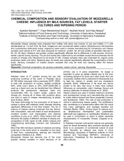 CHEMICAL COMPOSITION AND SENSORY EVALUATION OF