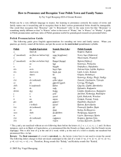 How to Pronounce Your Polish Town and Family