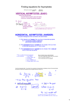 Finding equations for Asymptotes