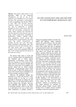 on the generation 2000 and neo-pop in contemporary romanian art