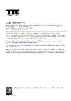 Comparative Cosmopolitanism Author(s): Bruce Robbins Source