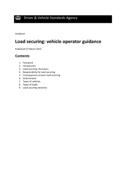 Load securing: vehicle operator guidance