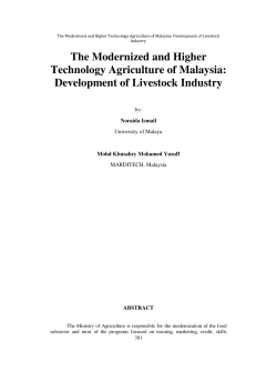 The Modernized and Higher Technology Agriculture of Malaysia