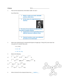 1. Matter is made up of small, indivisible particles