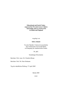 Educational and Social Values expressed by Proverbs in two