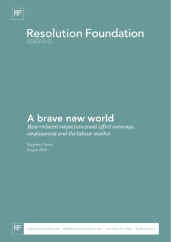 A brave new world - Resolution Foundation