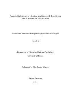 Accessibility to inclusive education for children with disabilities: a