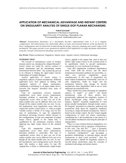application of mechanical advantage and instant centers on