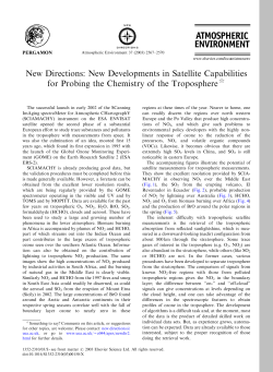 New Developments in Satellite Capabilities for - IUP