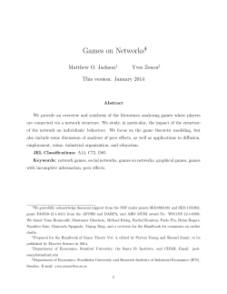 Games on Networks - Stanford University