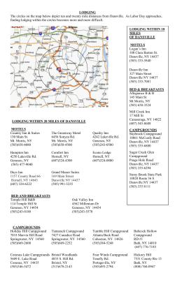 LODGING The circles on the map below depict ten and twenty mile