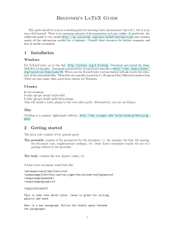 Beginner`s LaTeX Guide