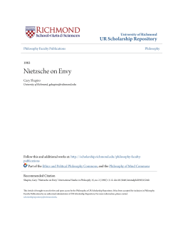 Nietzsche on Envy - UR Scholarship Repository
