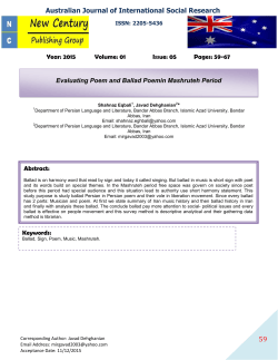 Evaluating Poem and Ballad Poemin Mashruteh Period