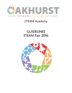 GUIDELINES GUIDELINES STEAM Fair 2016 STEAM Fair 2016