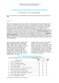 Guarding Against Manipulation by Criminal Offenders