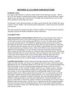 Historical Leather For Beginners