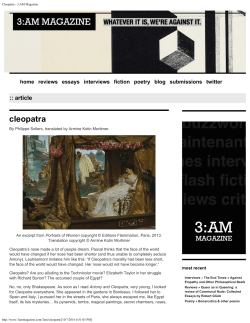 Cleopatra - 3:AM Magazine
